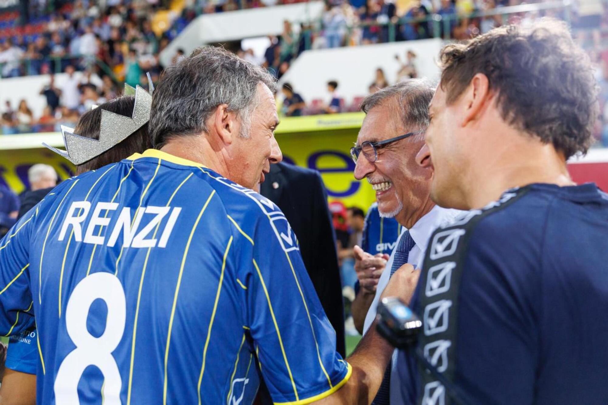 Matteo Renzi e Ignazio La Russa alla Partita del Cuore
