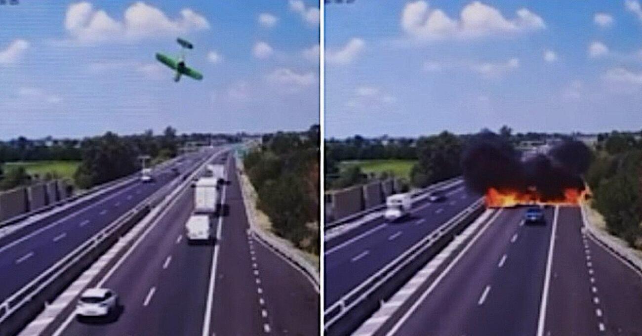 CHE TRAGEDIA, CHE RISCHIO. Ma l&#039;avete visto il video dell&#039;aereo precipitato in tangenziale e schiantatosi tra le auto in una palla di fuoco? Ecco cos&#039;&egrave; successo all&#039;ultraleggero a Brescia e chi sono le vittime