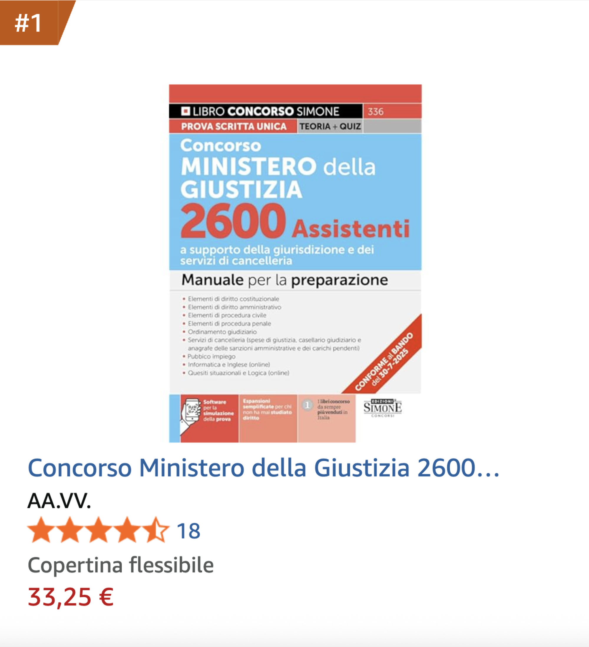 Il manuale al primo posto nella classifica dei libri bestseller di Amazon
