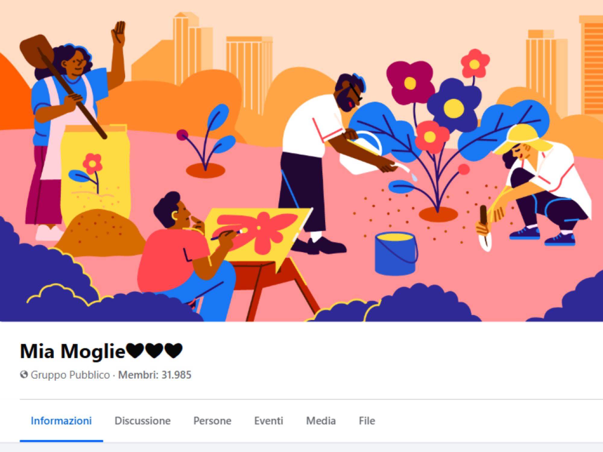 La pagina Facebook &quot;Mia moglie&quot;