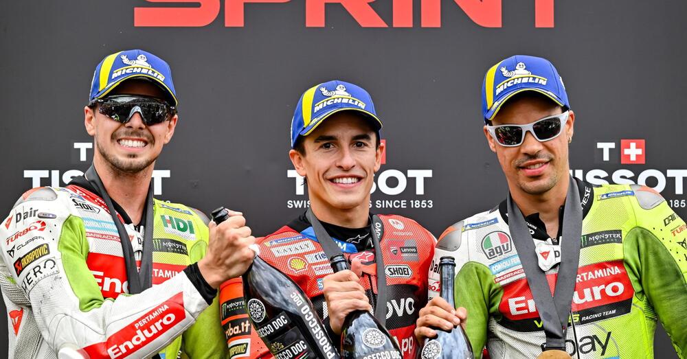 BALATON MARC! La VR46 circonda Marquez sul podio Sprint, disastro per Bastianini ma va peggio a Bagnaia. E la sorpresa Morbidelli&hellip;