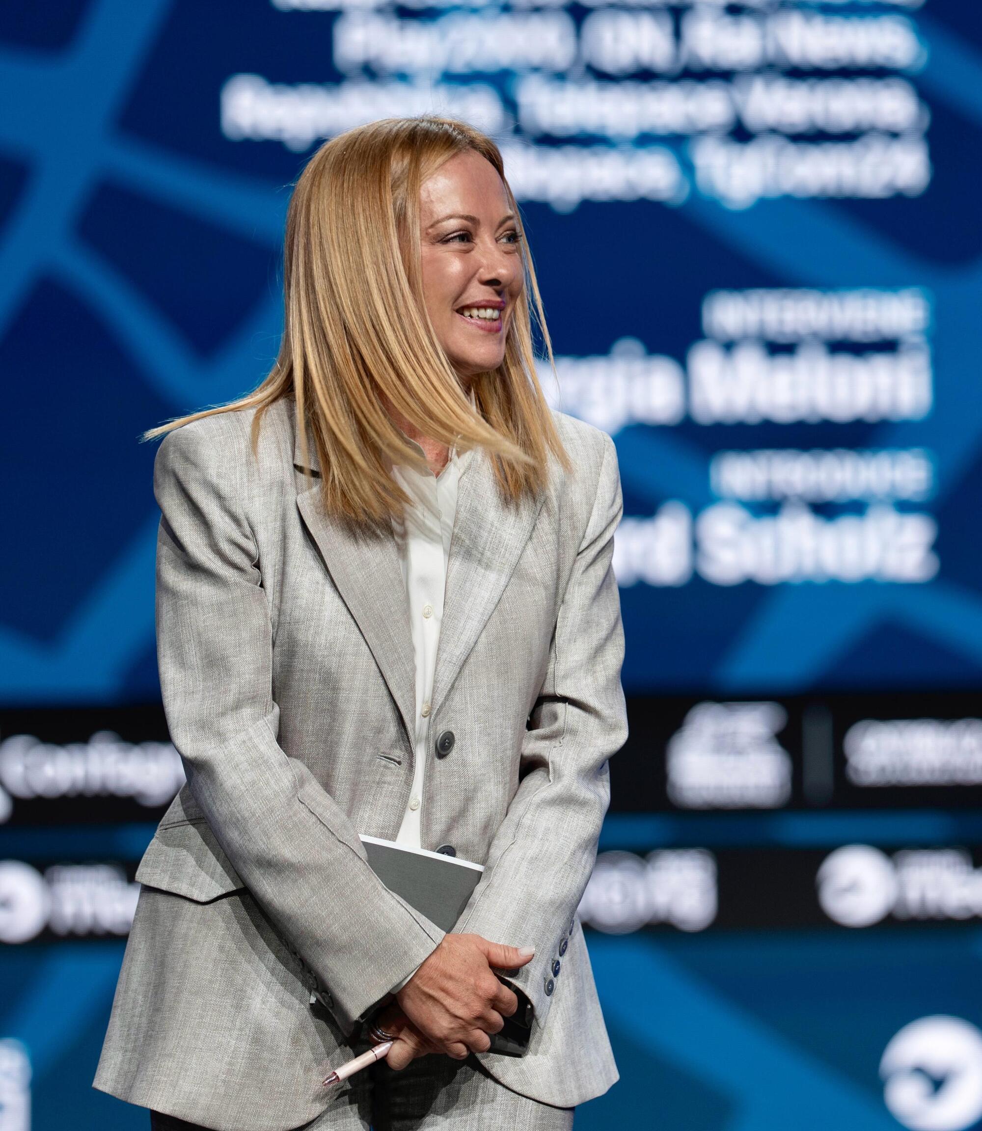 La presidente del Consiglio Giorgia Meloni al Meeting di Rimini,