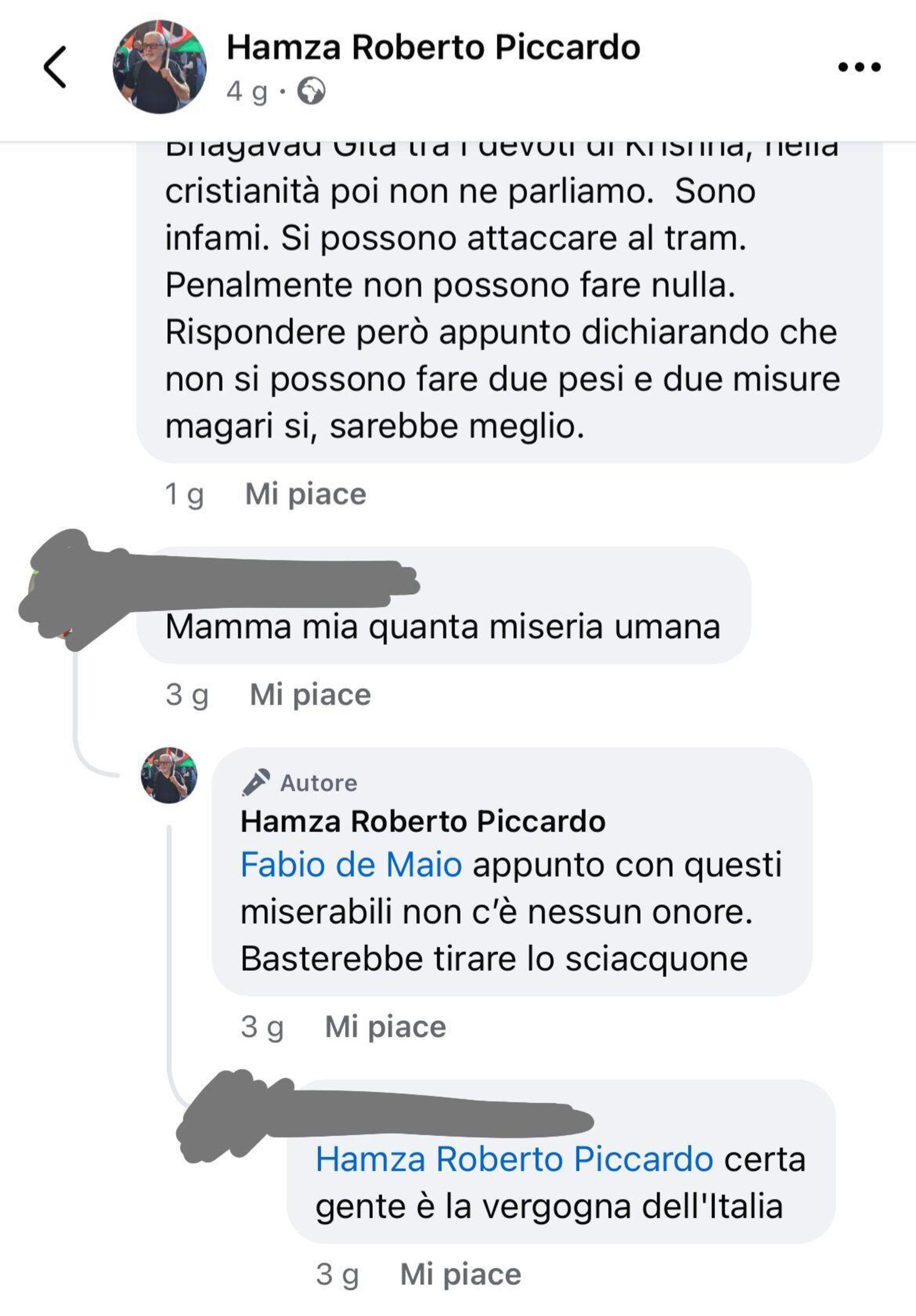 I commenti di Roberto Hamza Piccardo