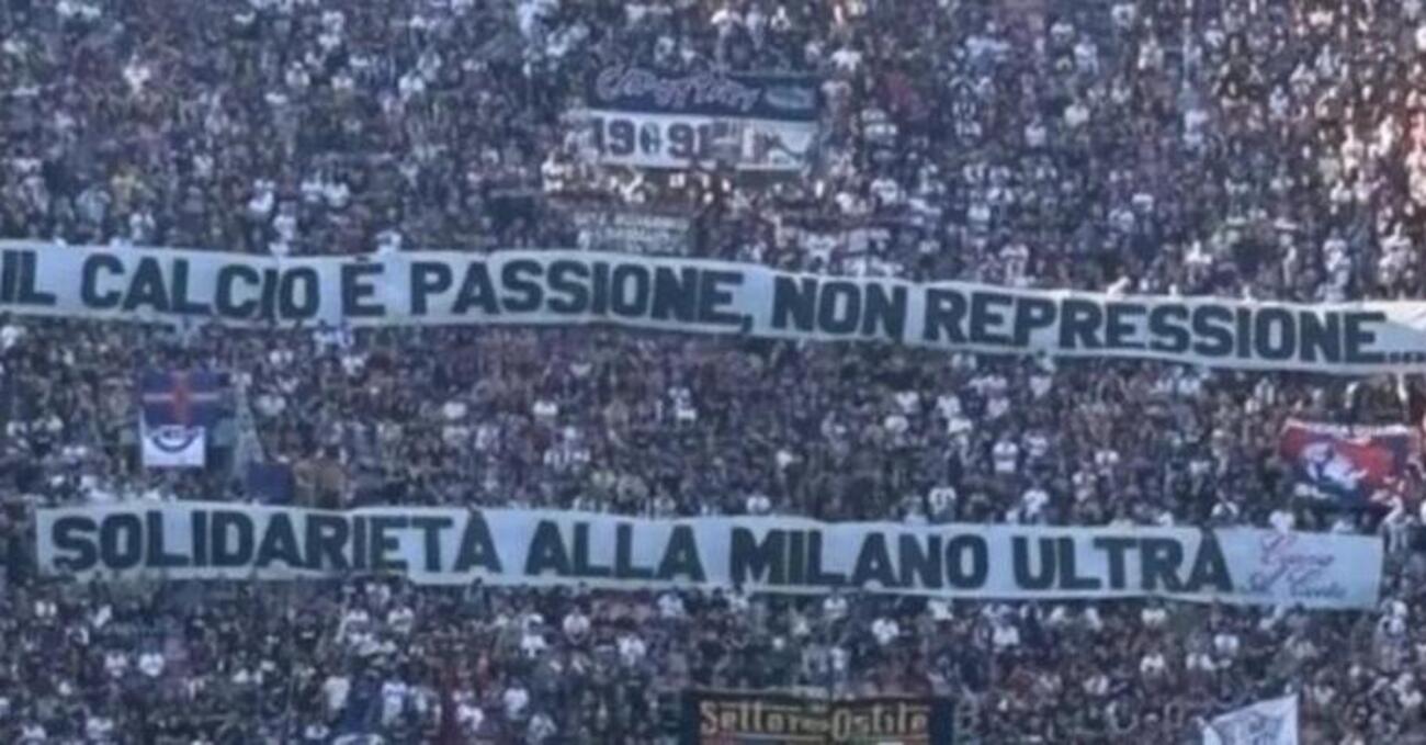 La curva del Bologna si schiera con la Nord e la Sud e &ldquo;boicotta&rdquo; la trasferta a San Siro: &ldquo;Solidariet&agrave; agli ultras. &Egrave; un precedente pericoloso per tutti&rdquo;. E Ciccarelli ringrazia
