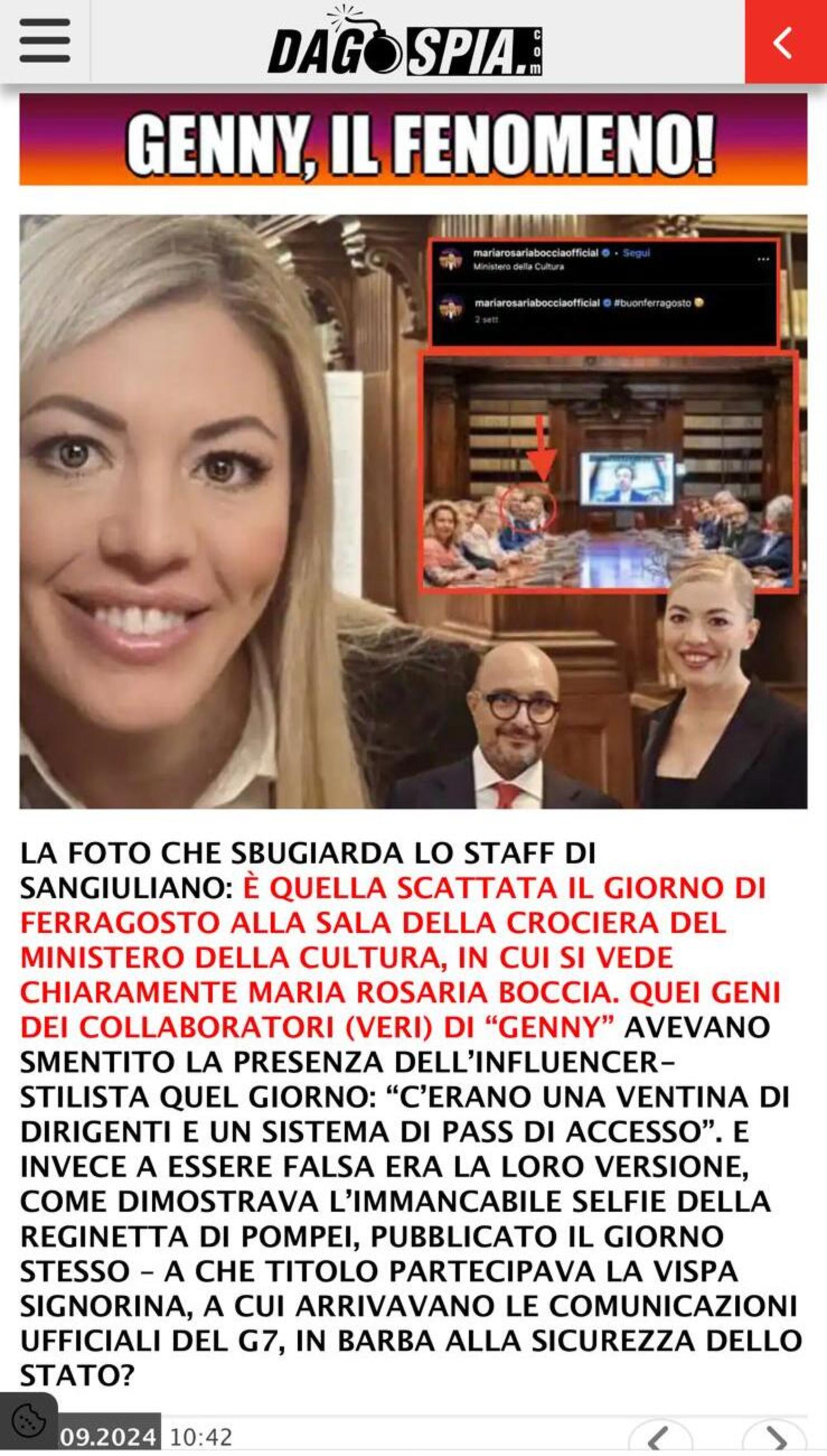 La foto incriminata su Dagospia