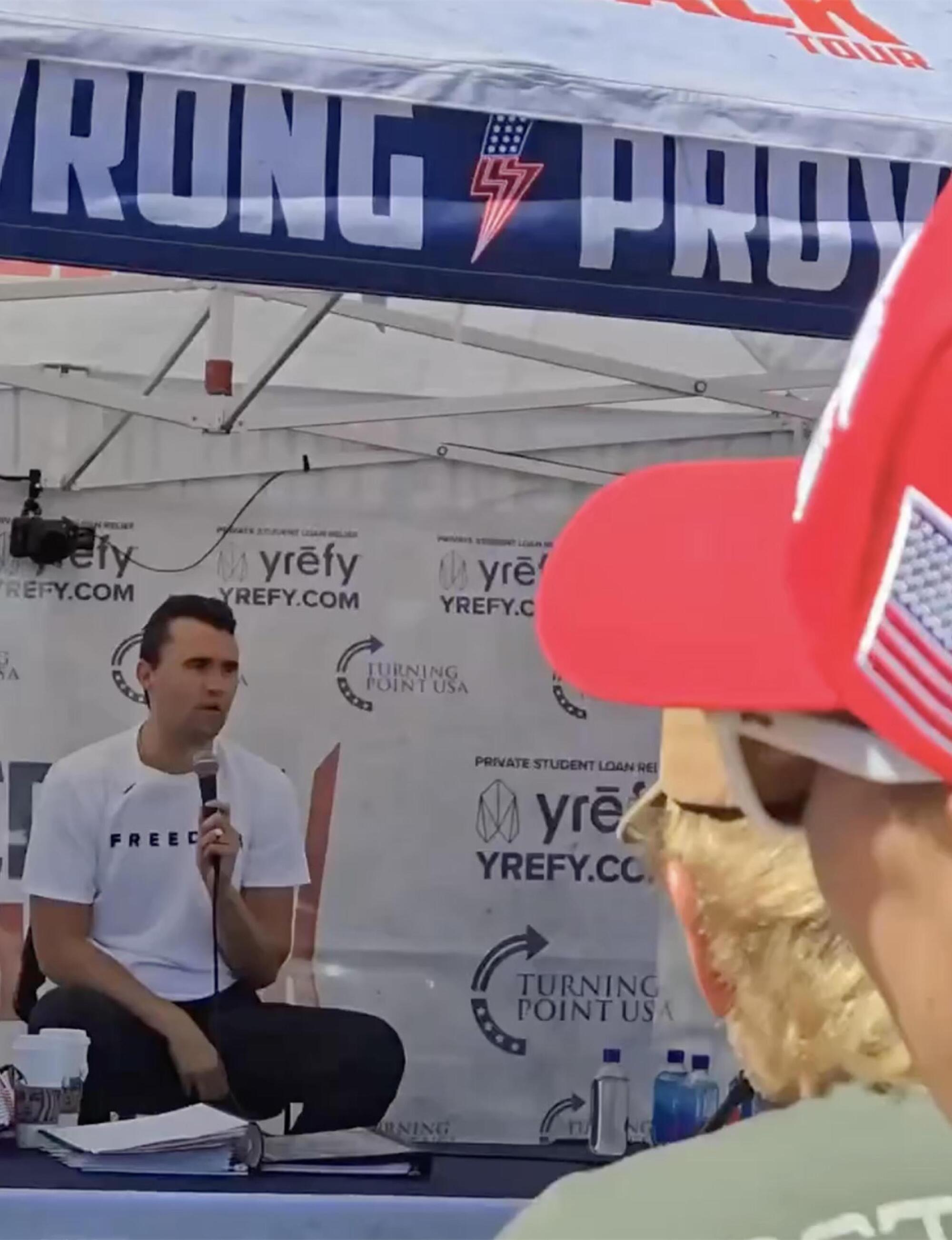 Charlie Kirk prima di essere ucciso