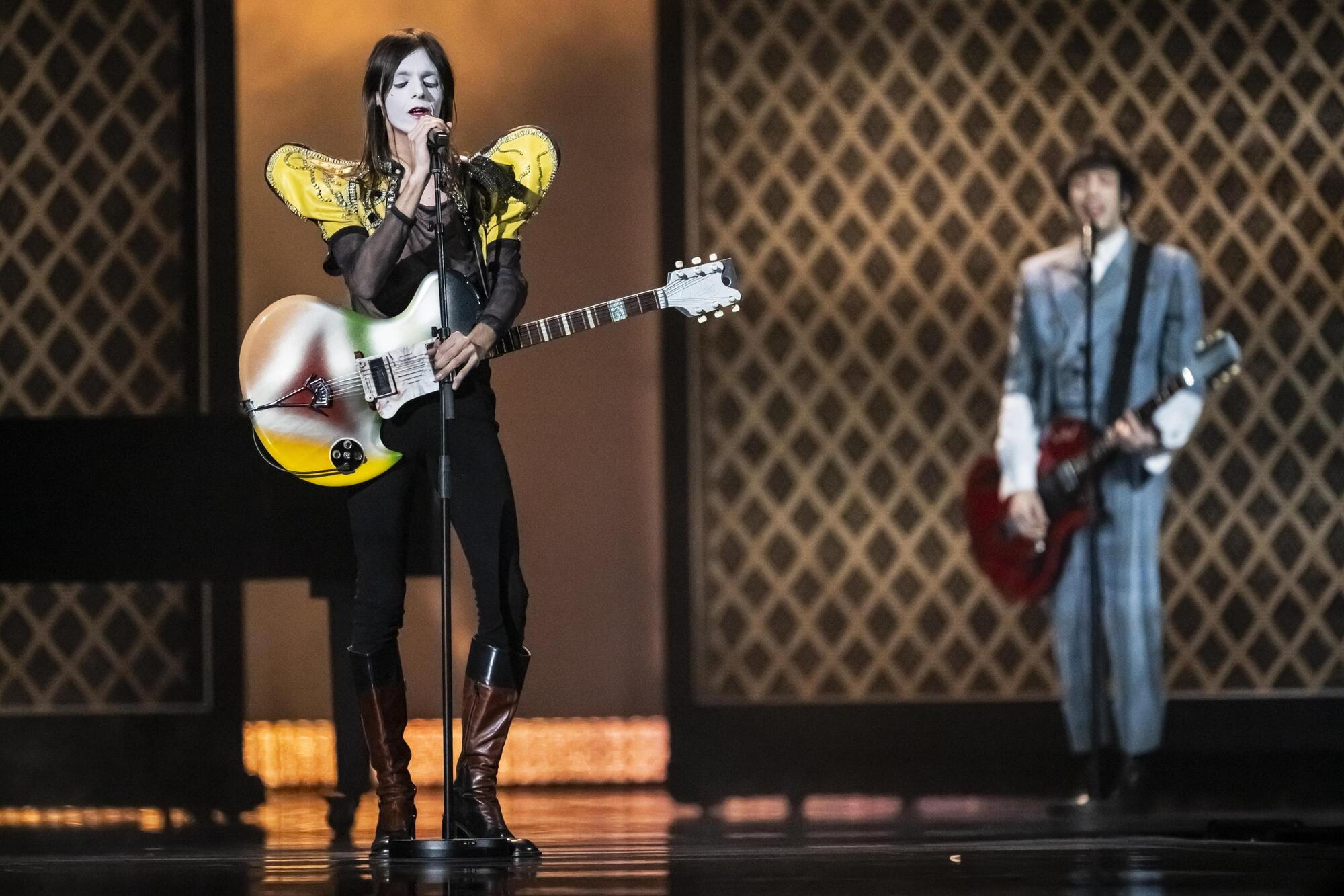Lucio Corsi all' Eurovision 2025 di Basilea
