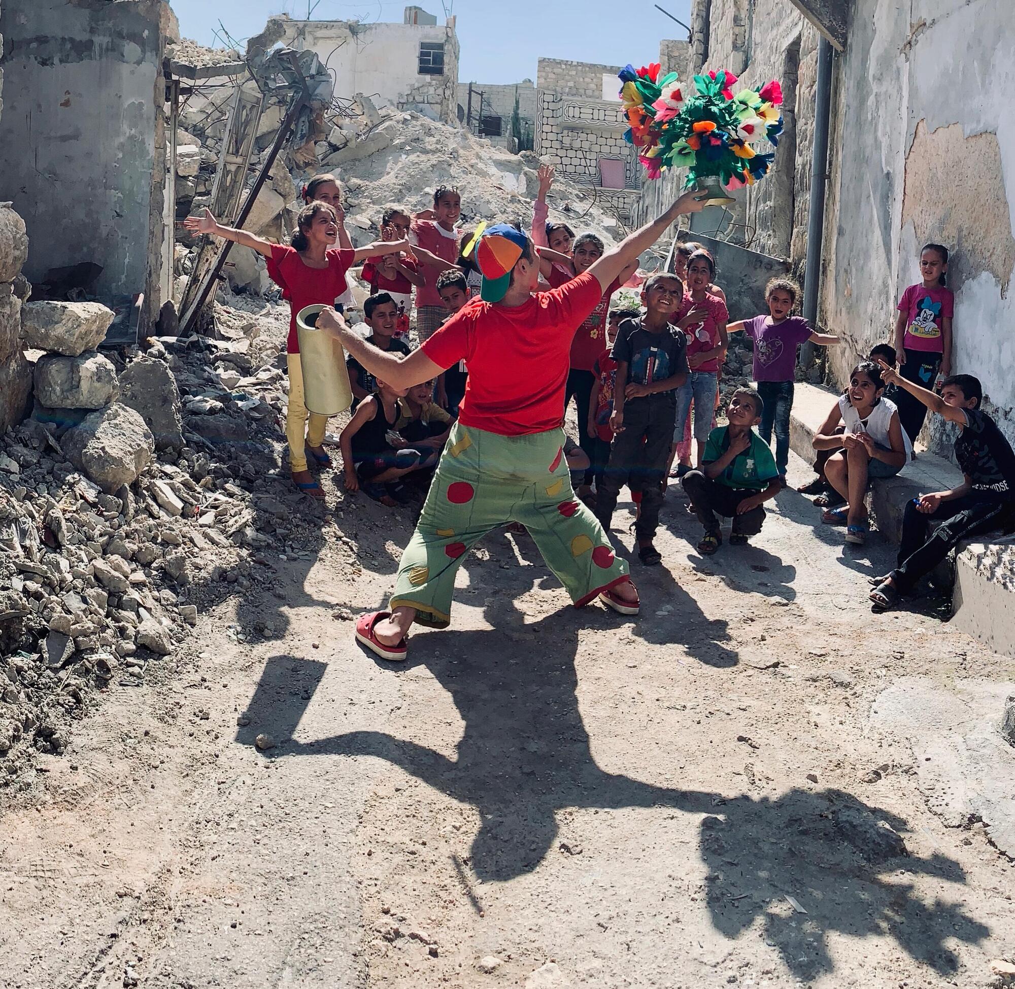 Marco Rodari, in arte &ldquo;Claun Il Pimpa&rdquo;, ad Aleppo (Siria)