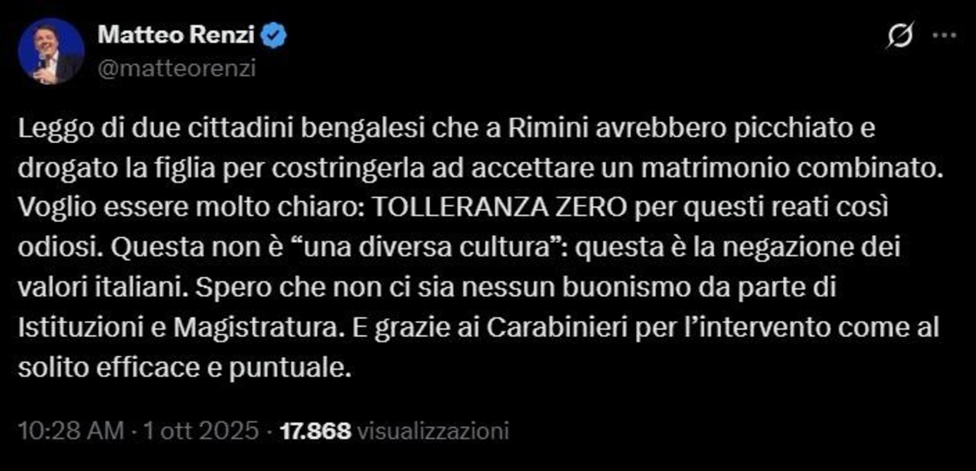 Il tweet salviniano di Renzi