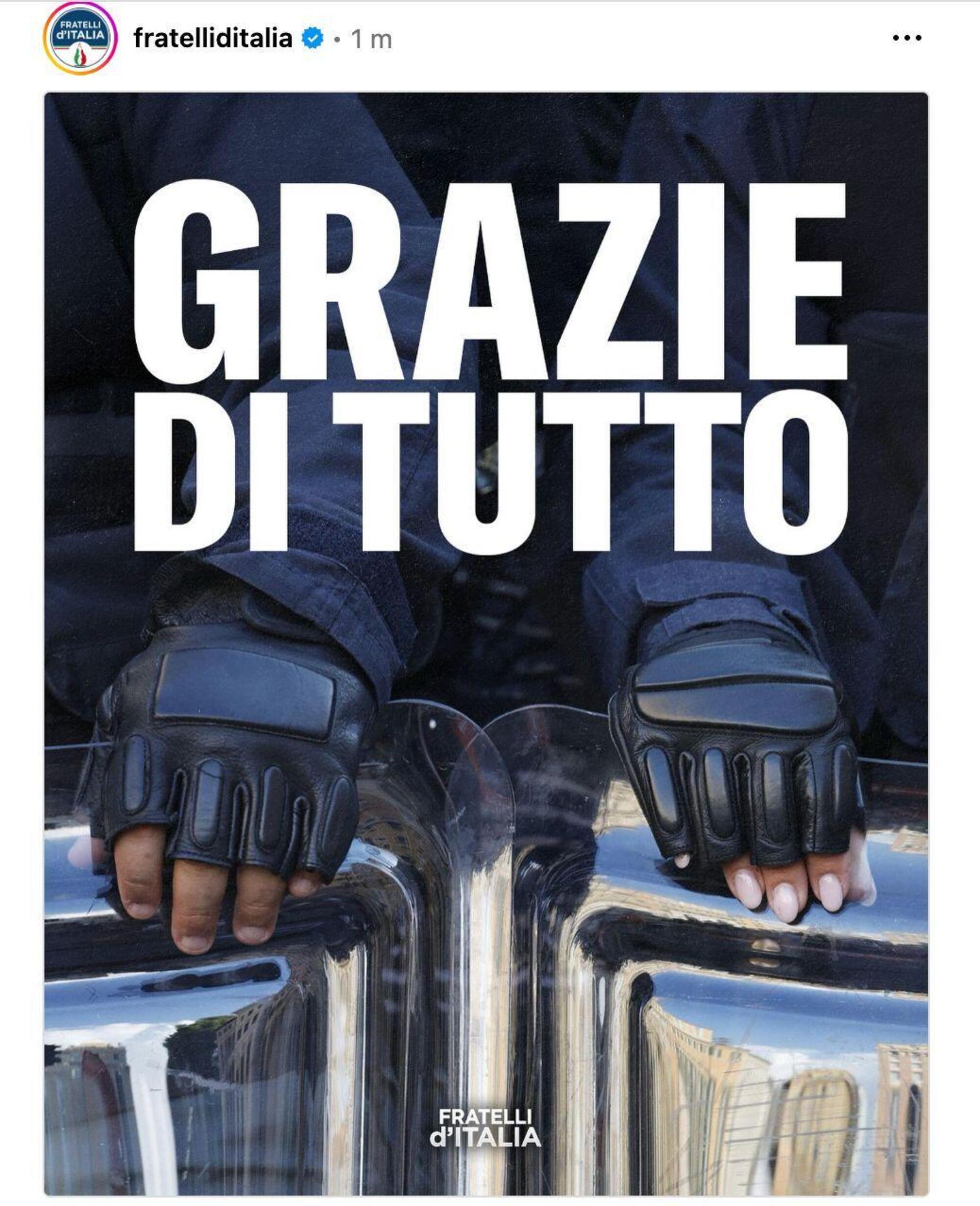 Il post di Fratelli d&#039;Italia