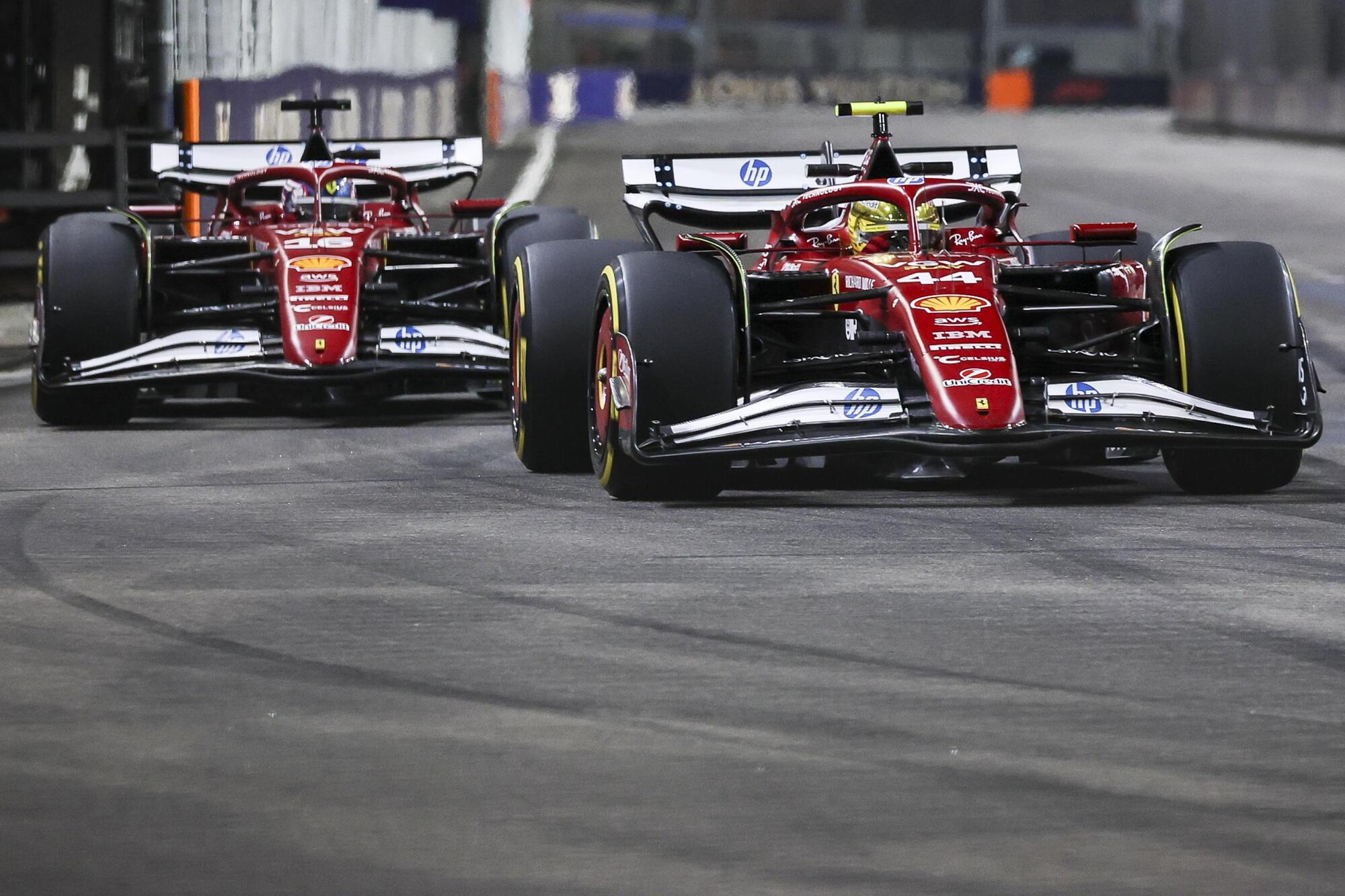 Lewis Hamilton Charles Leclerc Ferrari Singapore
