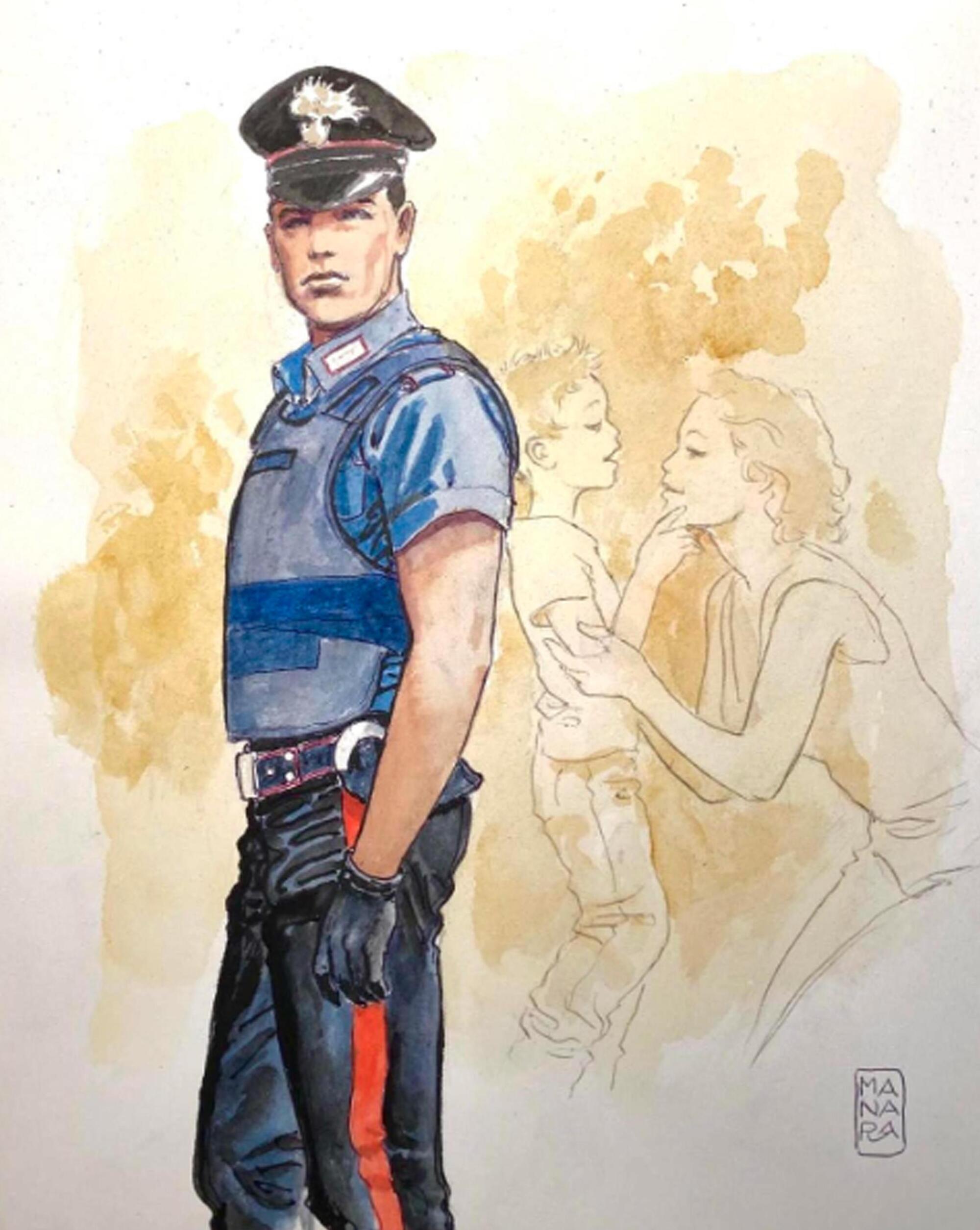 L'omaggio di Milo Manara dopo la morte dei tre carabinieri