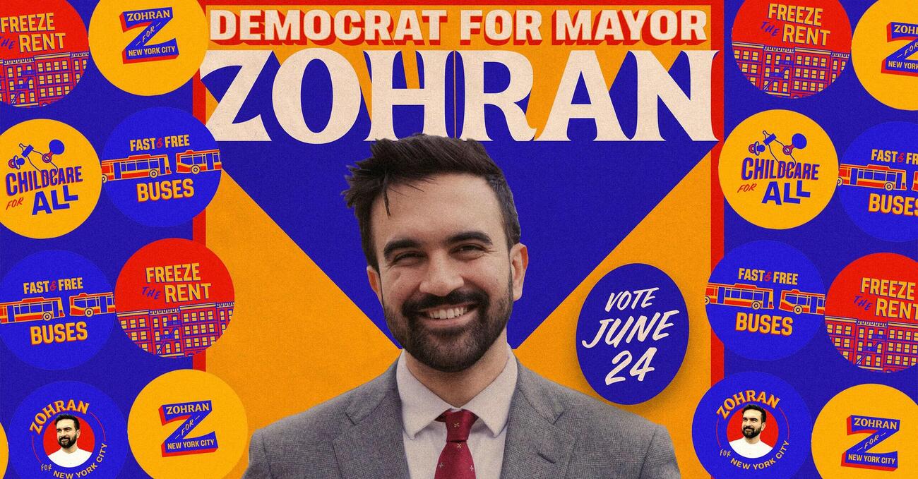 Ma quant&#039;&egrave; nuova la grafica politica di Mamdani? A met&agrave; tra pizzeria italoamericana e Bollywood, chi sar&agrave; il primo italiano a copiarlo?