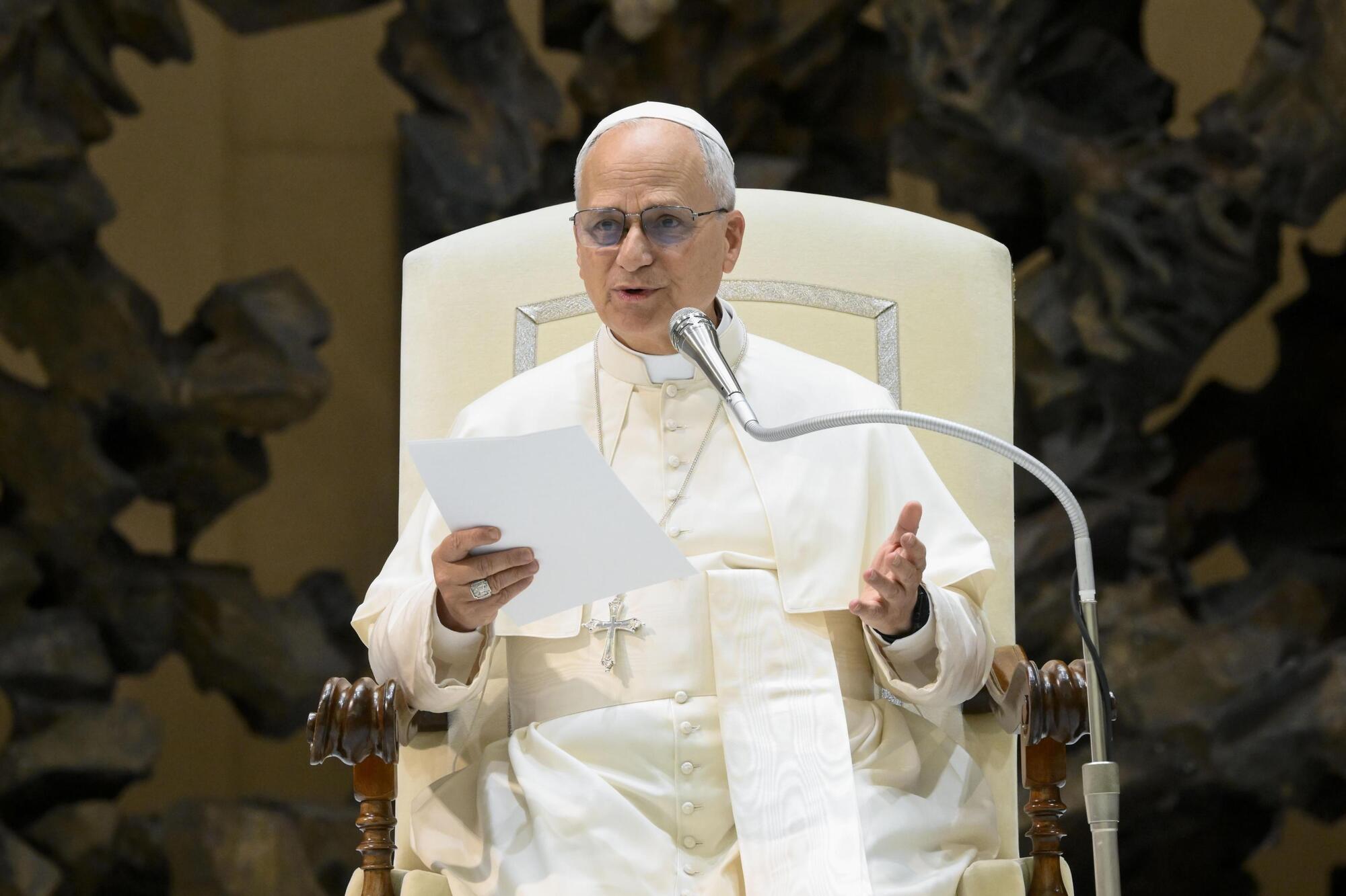 Papa Leone durante il 60esimo anniversario della Nostra Aetate Ansa