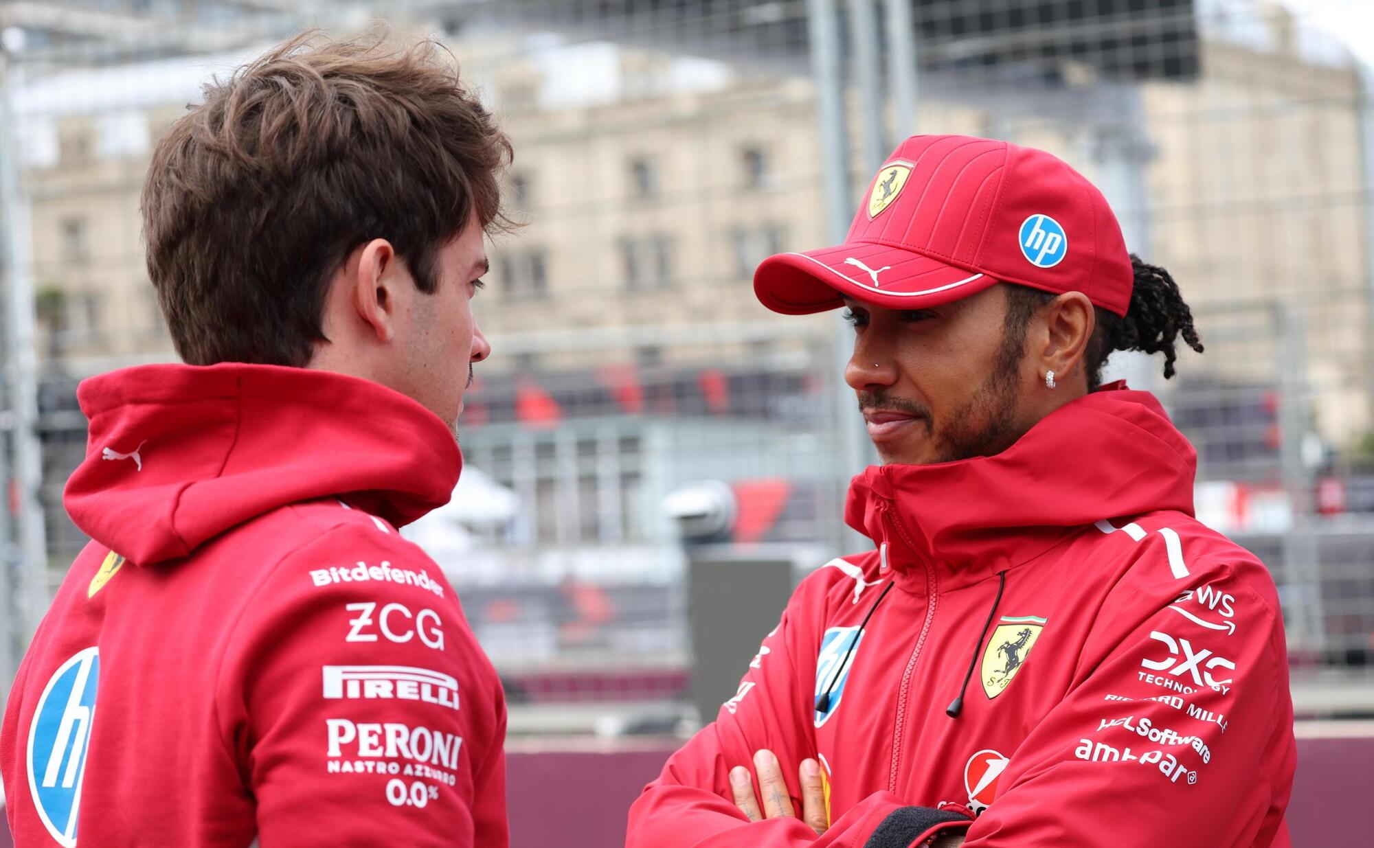 Charles Leclerc Sir Lewis Hamilton Ferrari F1
