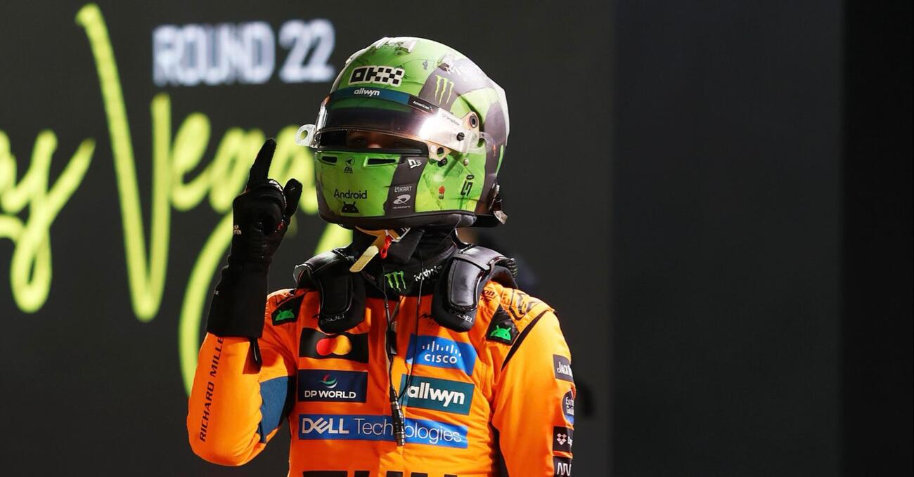 La pioggia, i traversi, le sorprese: a Las Vegas Norris fa una magia, batte Max e prenota il Mondiale. Incubo Hamilton, ultimo 