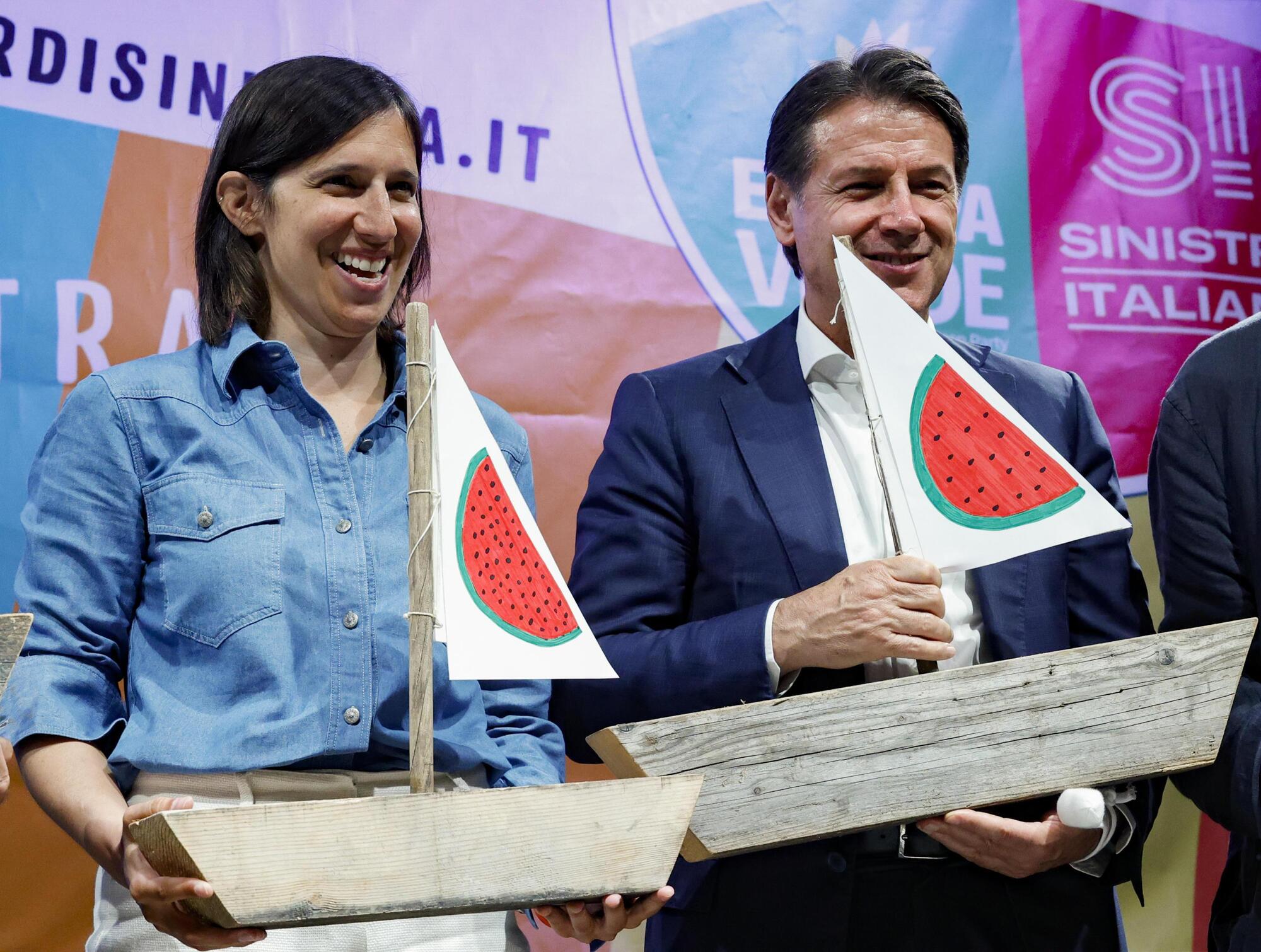 Elly Schlein e Giuseppe Conte Ansa