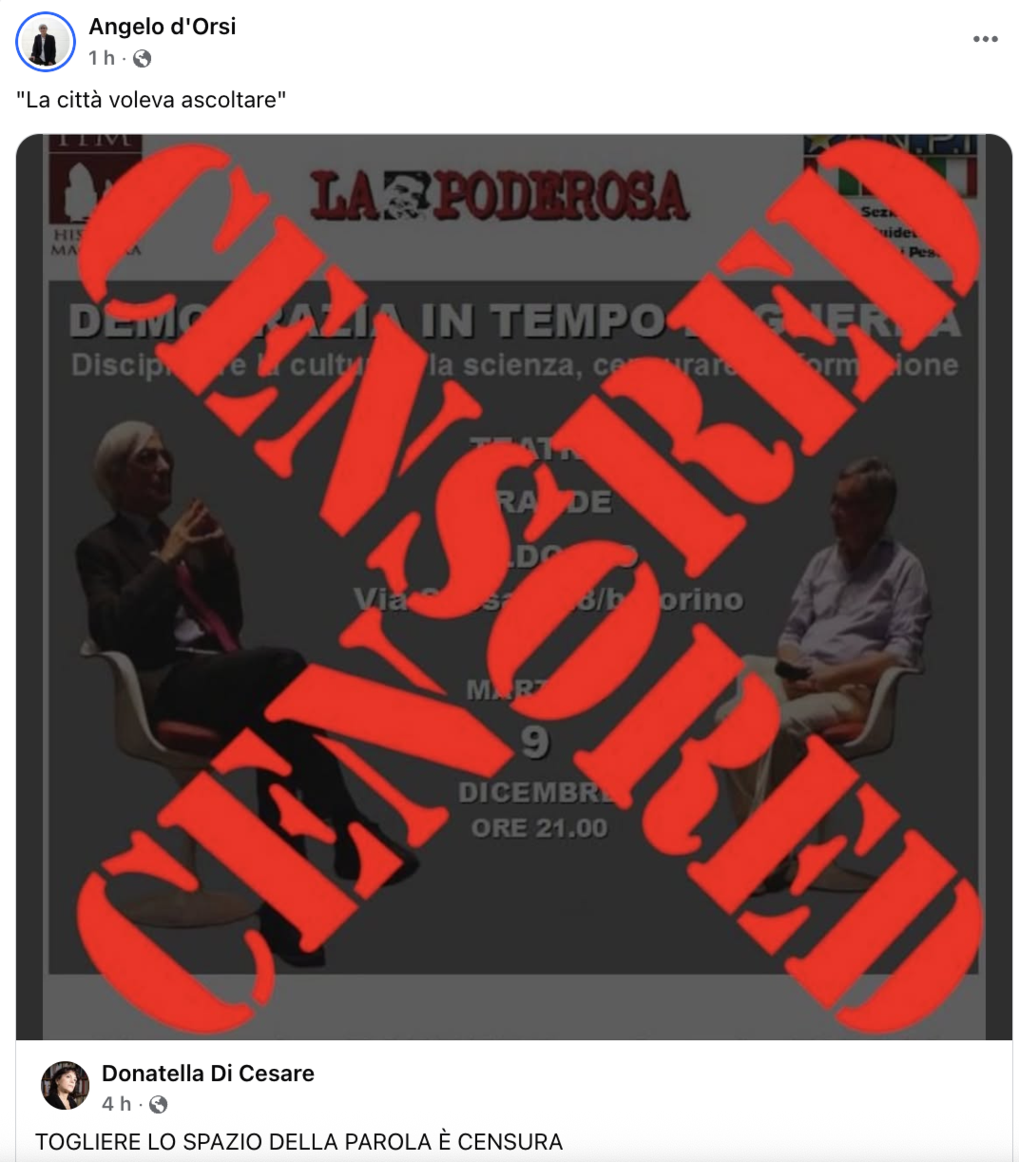 L&#039;annuncio della cancellazione dell&#039;evento