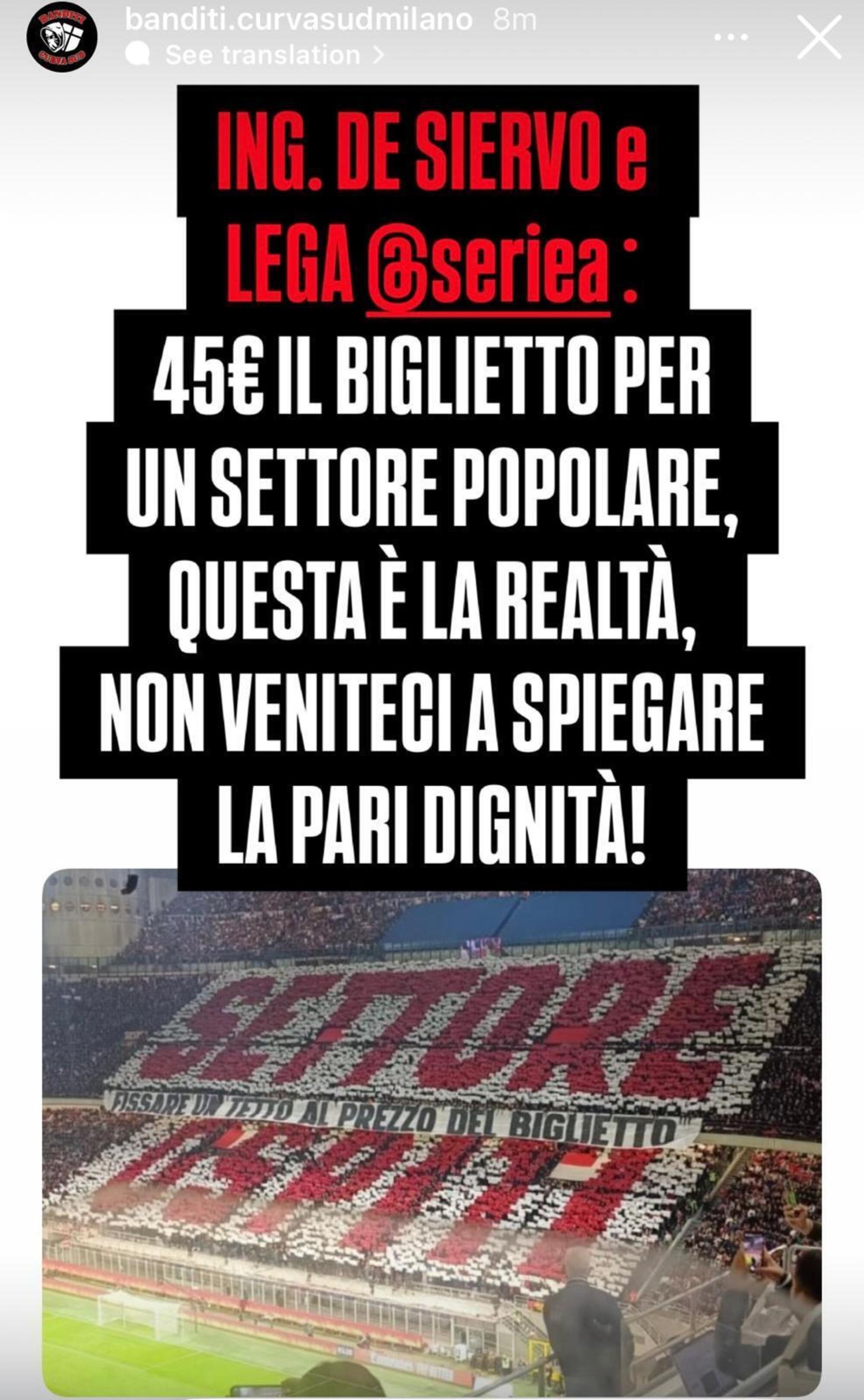 L&#039;attacco a Milan e all&#039;ad De Siervo