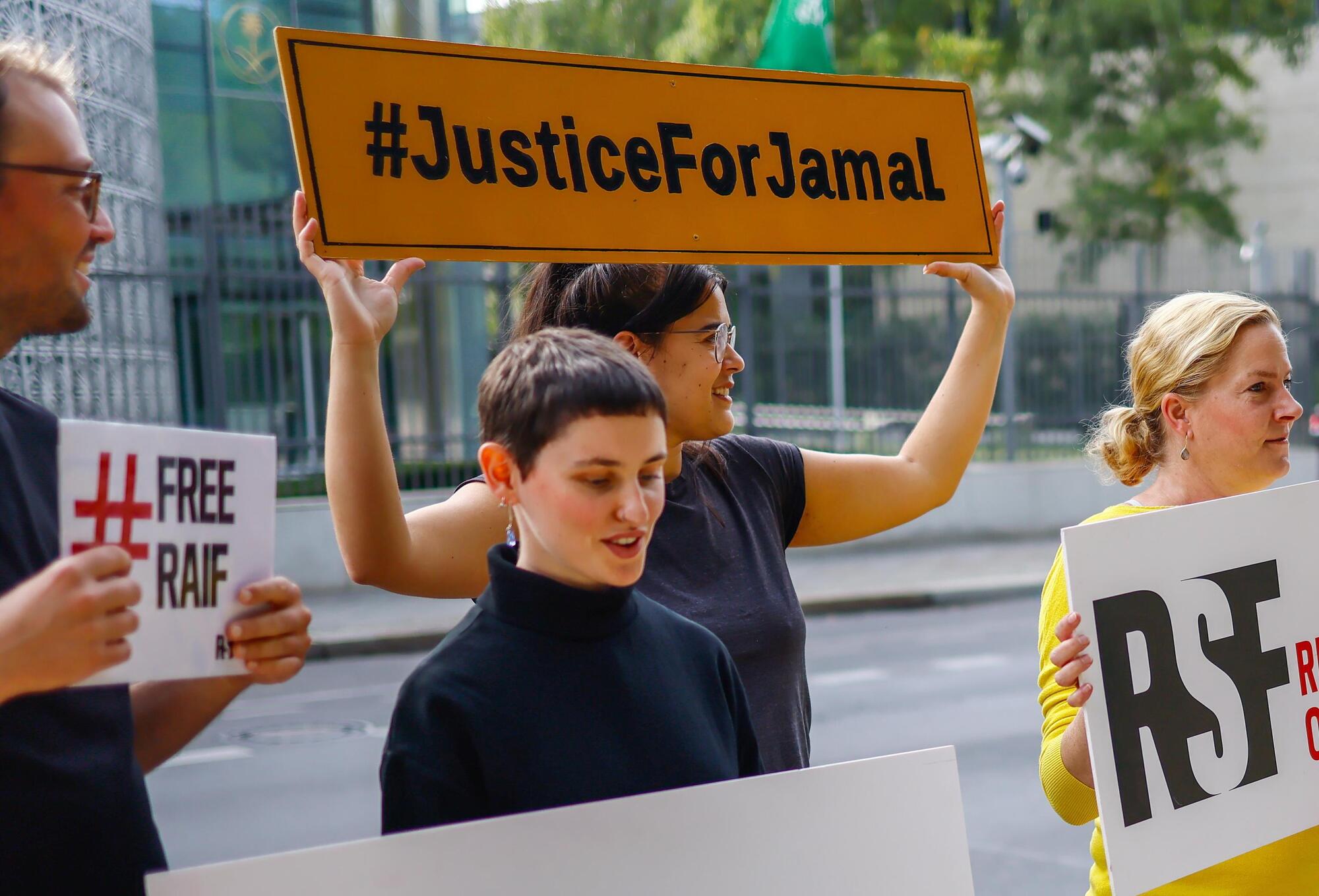 Una manifestazione per la verit&agrave; sul caso Khashoggi