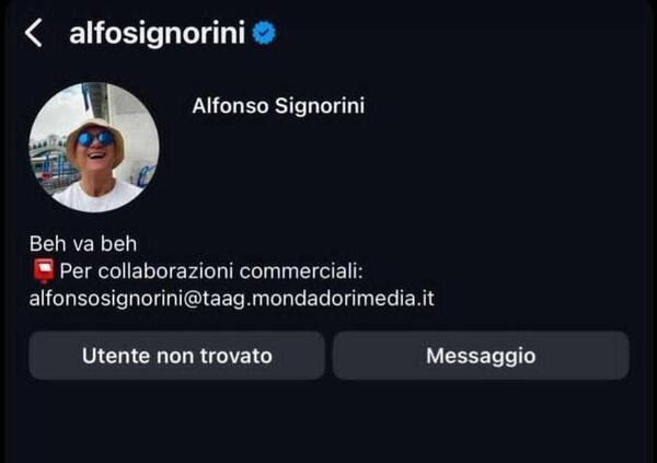Alfonso Signorini ha chiuso il profilo Instagram
