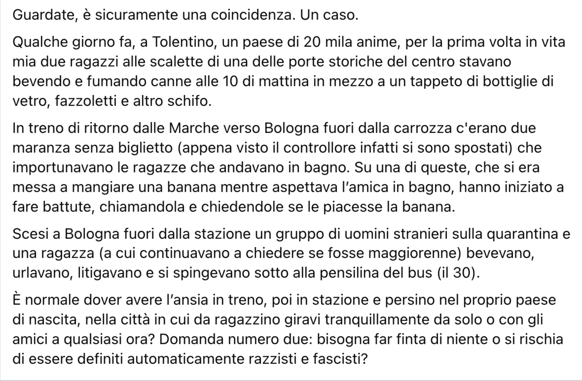 Il mio post del 27 dicembre 2025