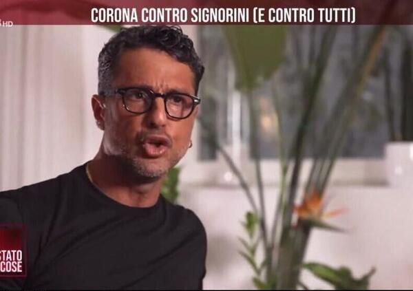 Le bombe di Fabrizio Corona a Lo Stato delle Cose su Rai 3: "In arrivo altre denunce, il sistema Signorini &egrave; come quello di Lele Mora. Ho attaccato l'uomo pi&ugrave; potente di Mediaset e ho paura". E Daniele Interrante...