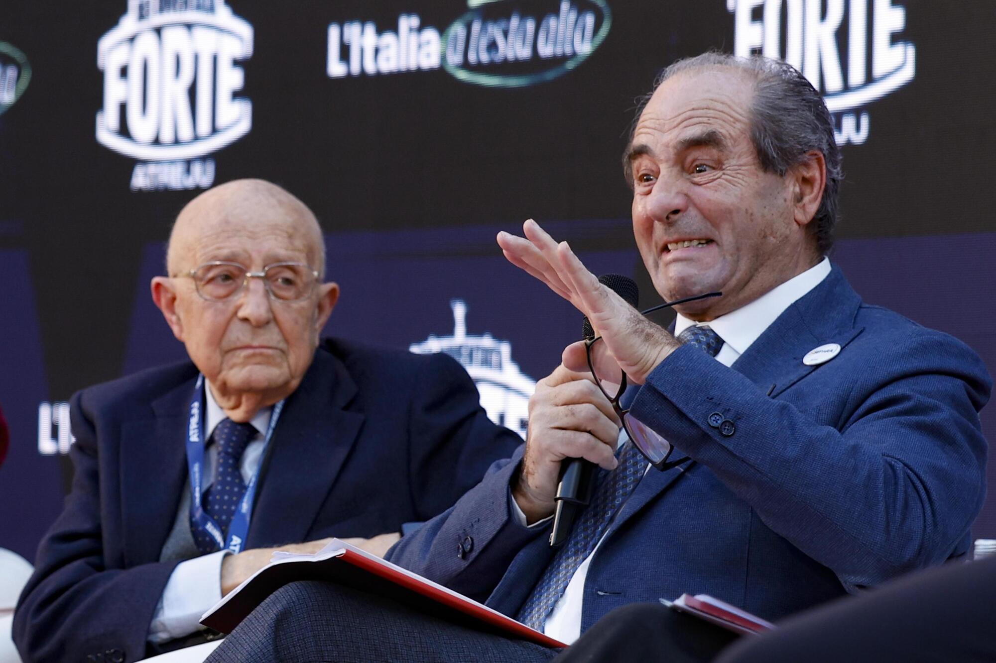 Sabino Cassese e Antonio Di Pietro ad Atreju Ansa