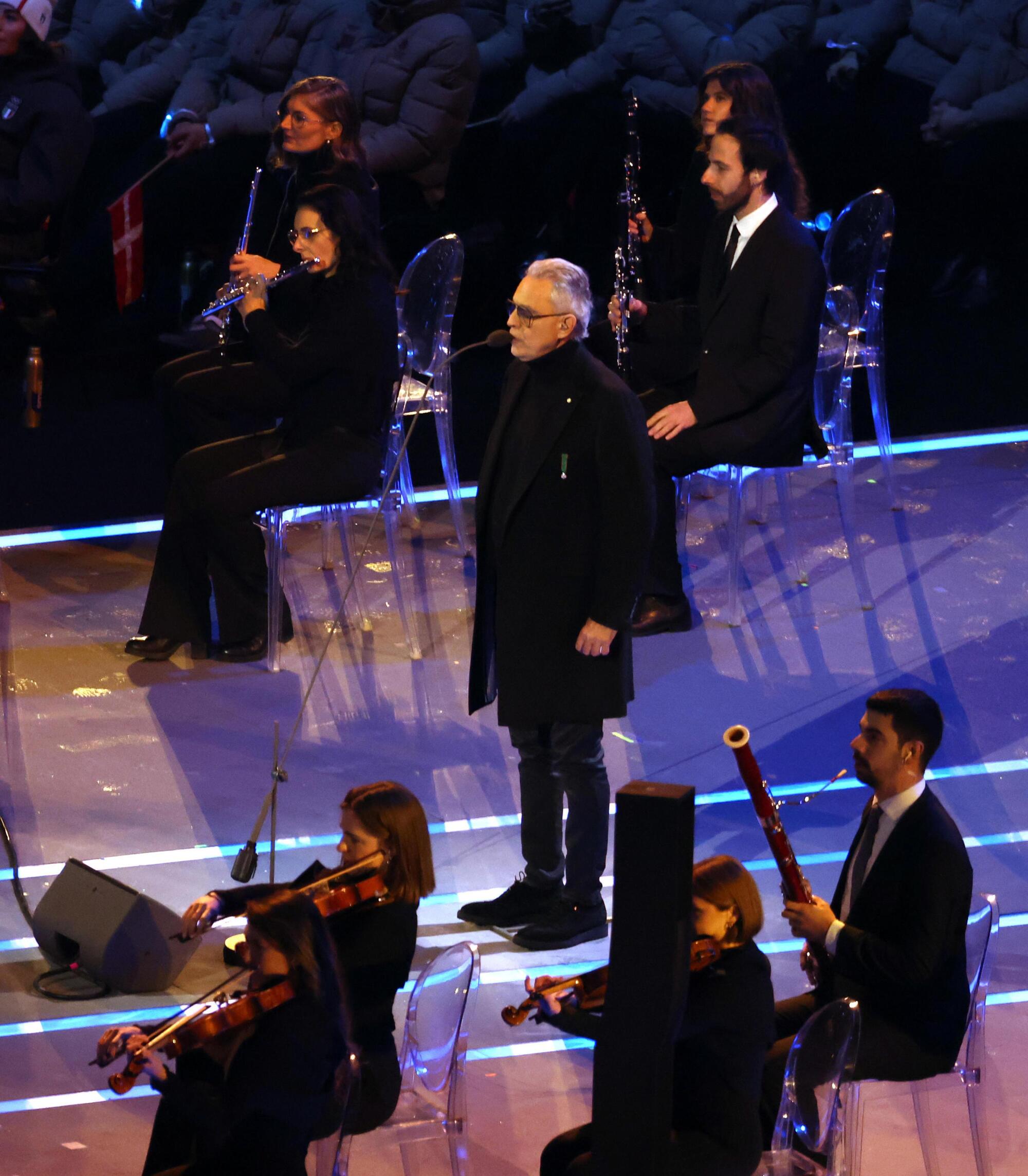 Andrea Bocelli all'apertura di Milano-Cortina 2026
