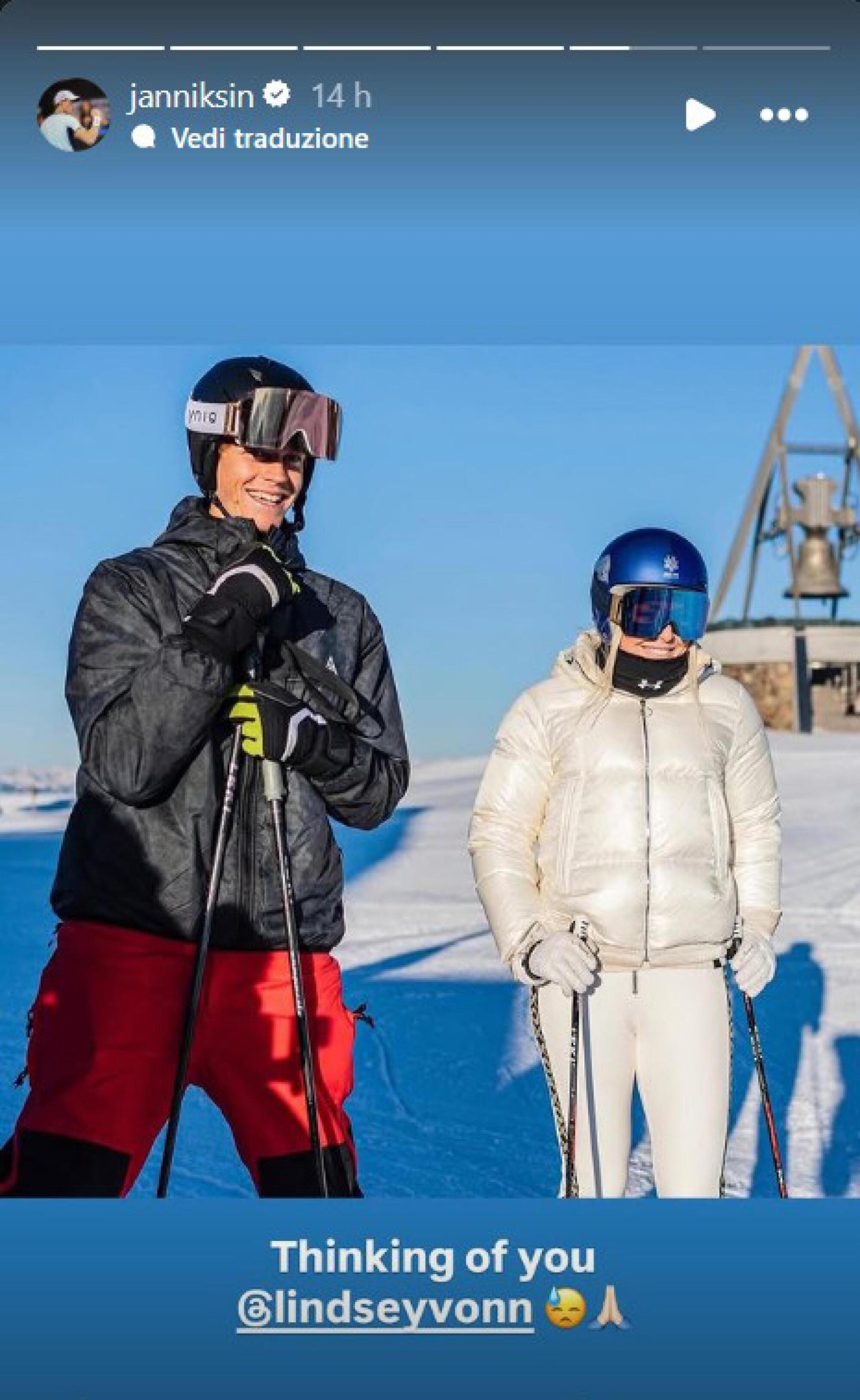 Il messaggio di Jannik Sinner e Lindsey Vonn