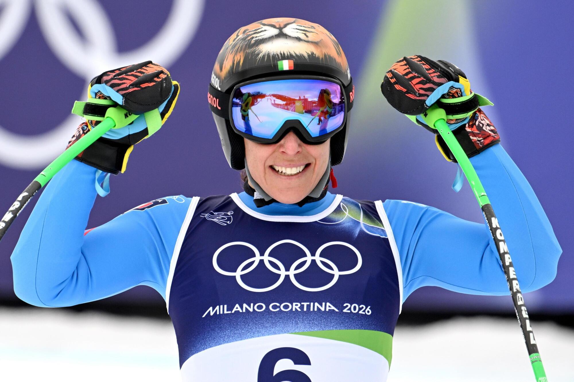 Federica Brignone al traguardo