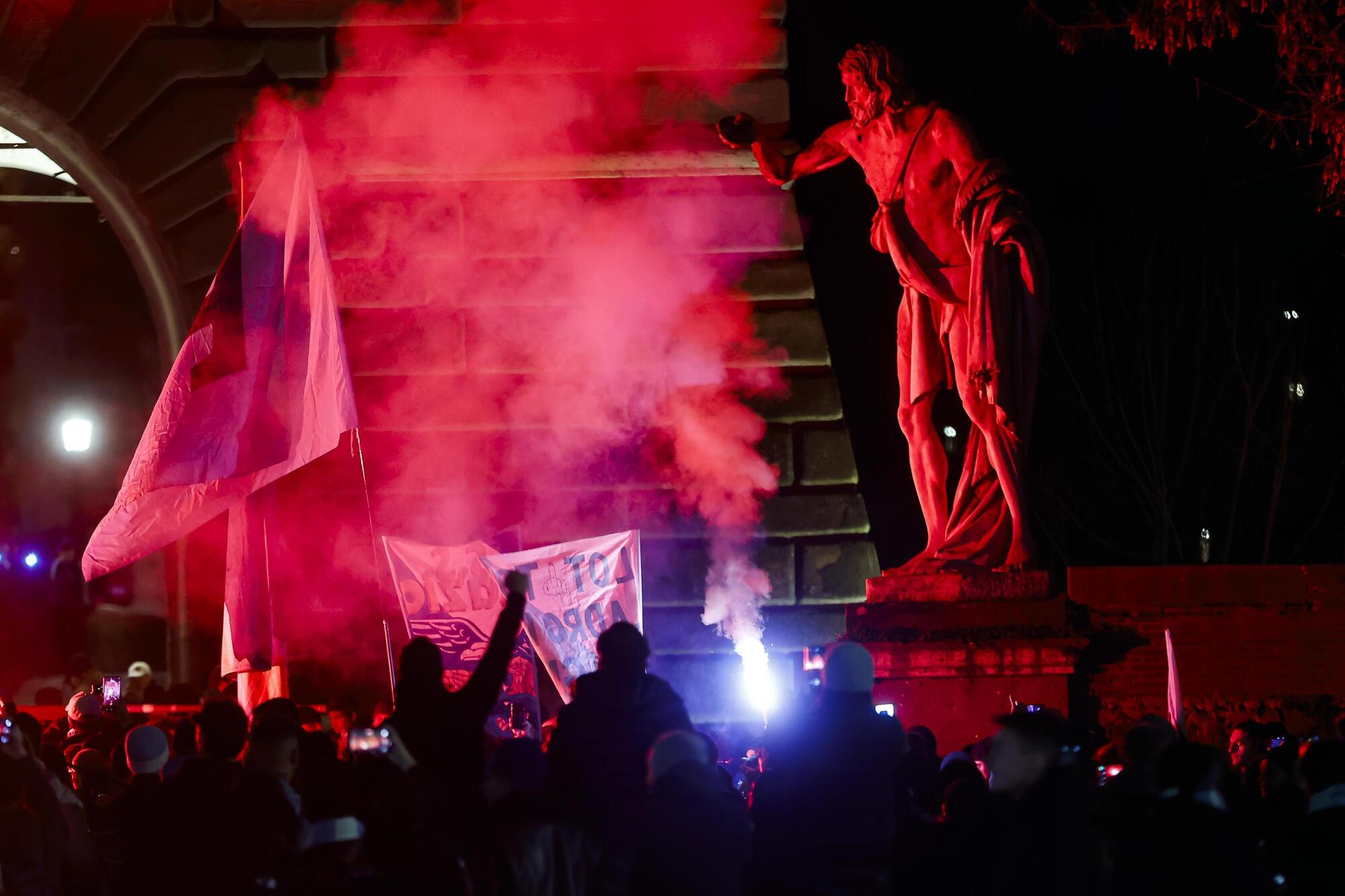  La protesta dei laziali a Ponte Milvio