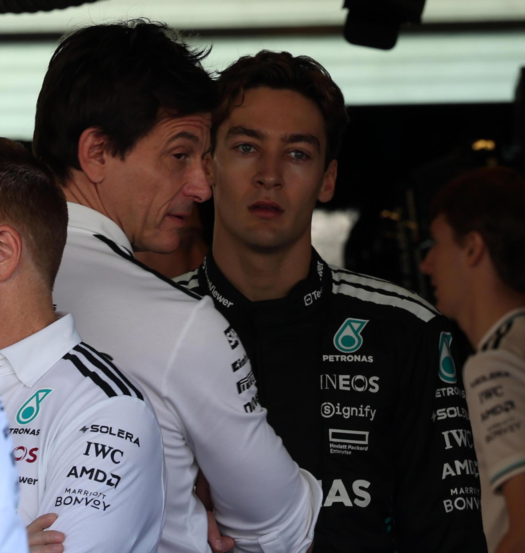 Toto Wolff George Russell Mercedes