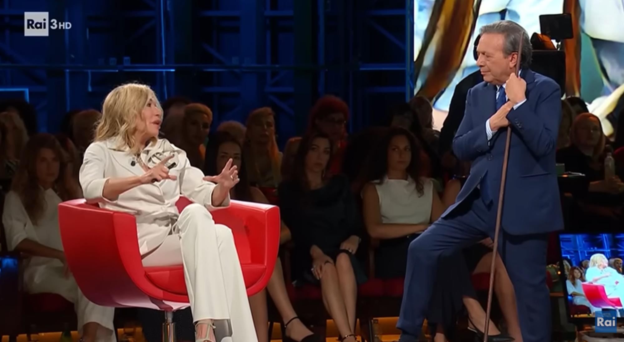 Melania Rizzoli intervistata da Piero Chiambretti Rai