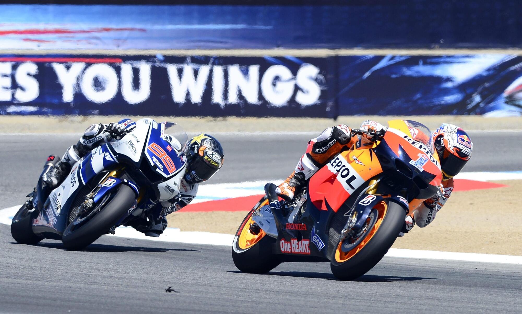 Casey Stoner Jorge Lorenzo Laguna Seca 2012