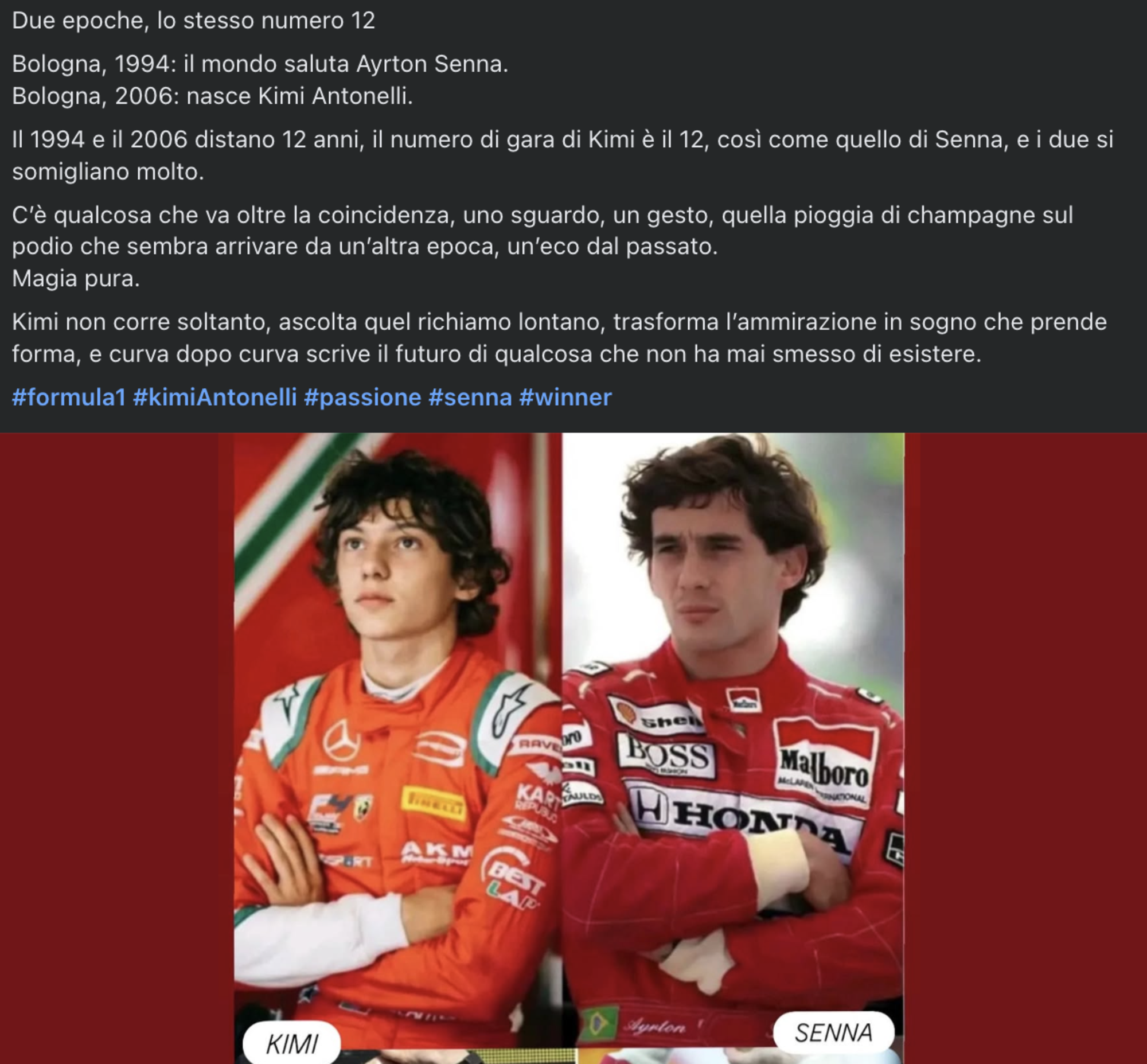 Kimi Antonelli Ayrton Senna