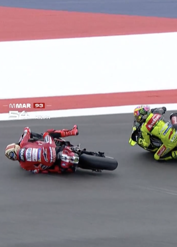 Duro confronto in sala stampa tra Marc Marquez e Fabio Di Giannantonio dopo l&rsquo;incidente nella Sprint di Austin. Long lap penalty per lo spagnolo