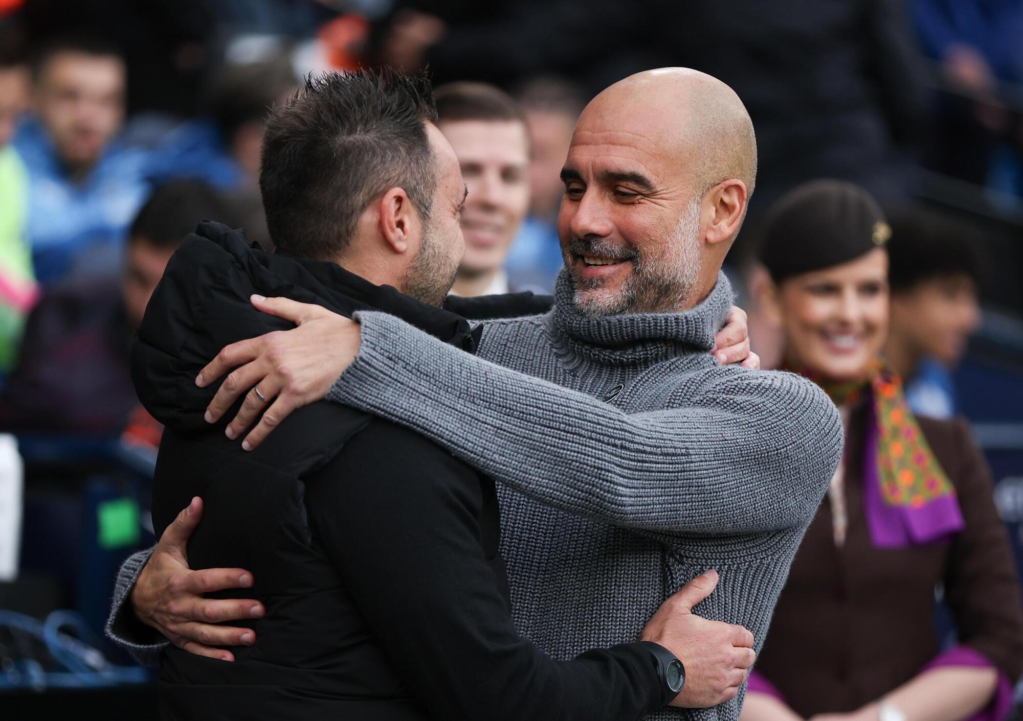 Roberto De Zerbi e Pep Guardiola