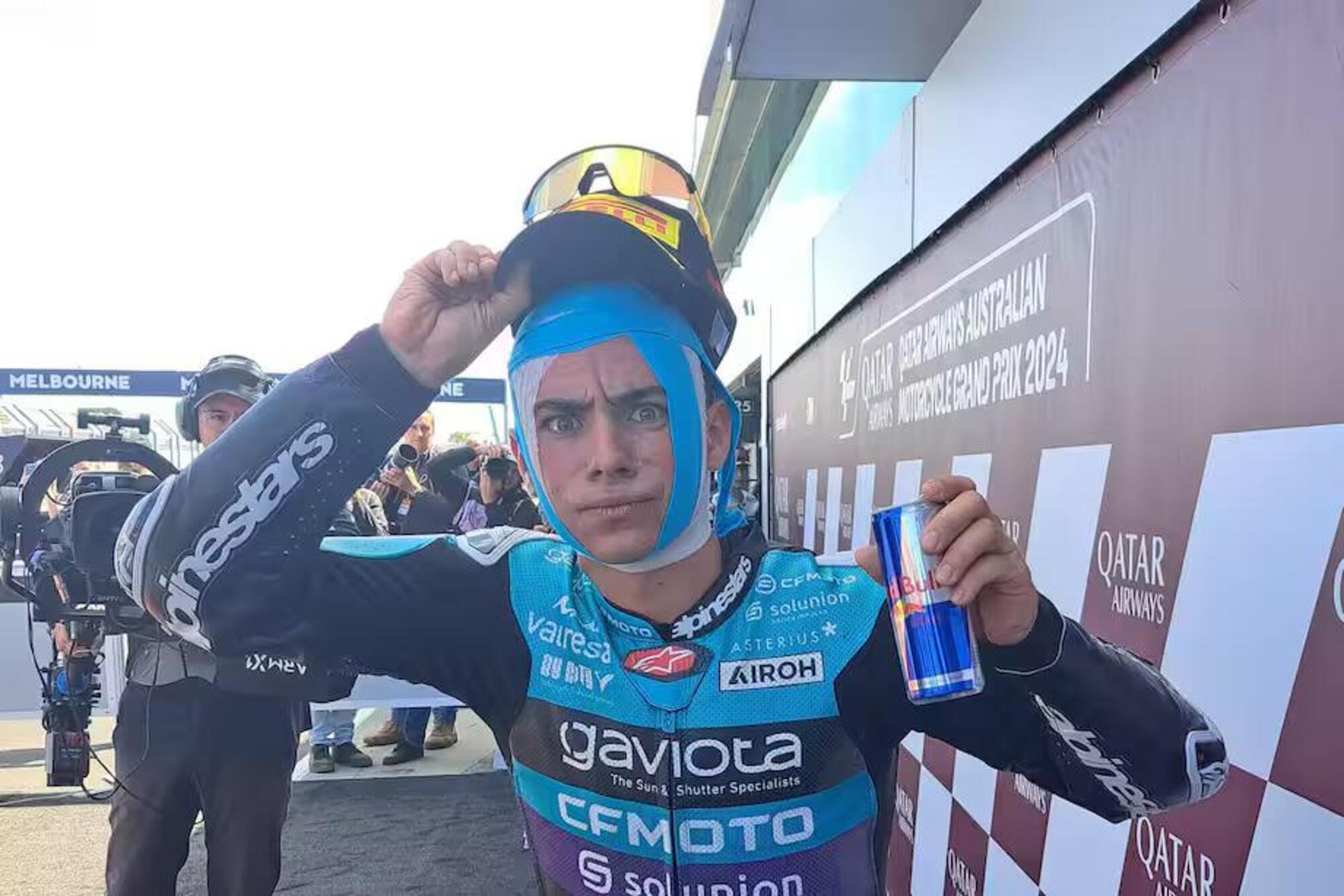 David Alonso esultanza Valentino Rossi