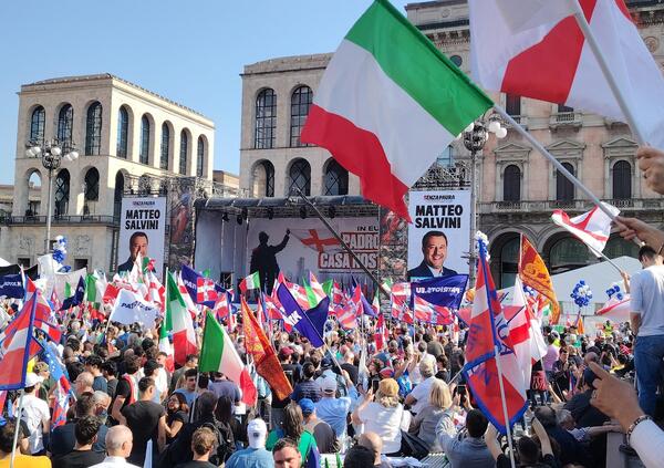 Salvini, la bella greca Aphrodite Latinopoulou che invoca la pena di morte ma non solo: al di l&agrave; di Bardella &amp;co, c'erano un maranza democristiano, il movimento indipendentista Sikh del Punjab e tanto altro (un reportage mistico da Piazza Duomo)