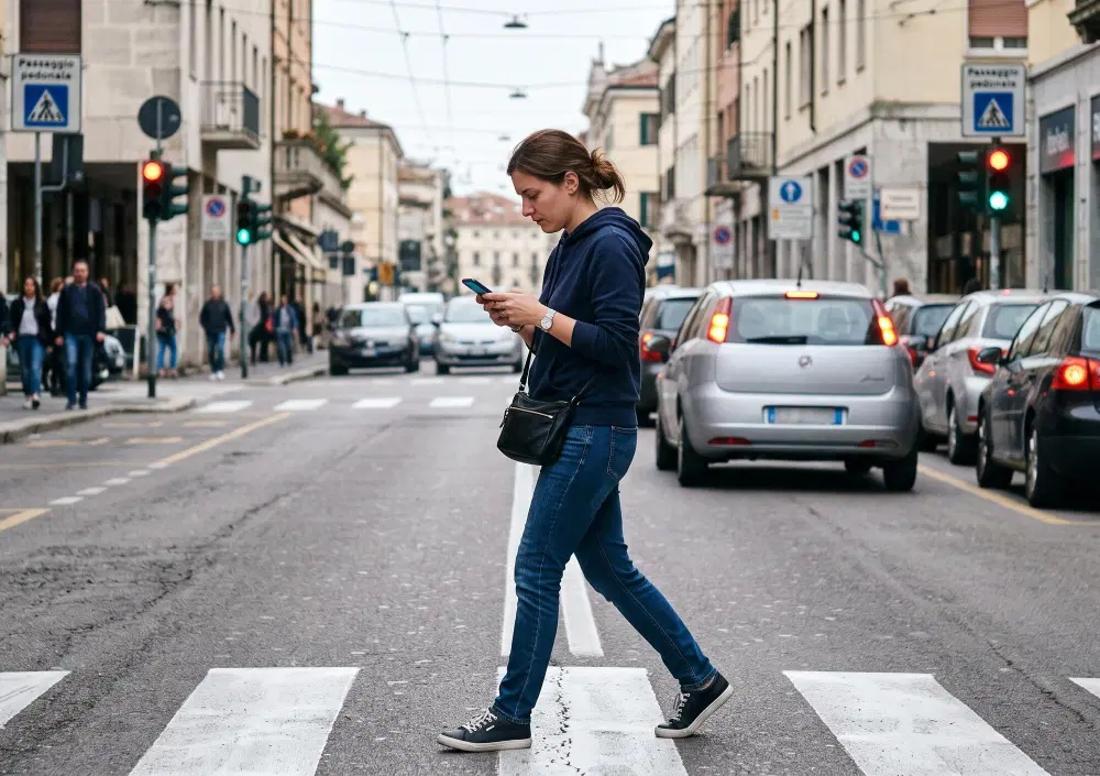 Pedoni distratti, il Codice della Strada prepara la stretta: telefono giù e occhi sul traffico