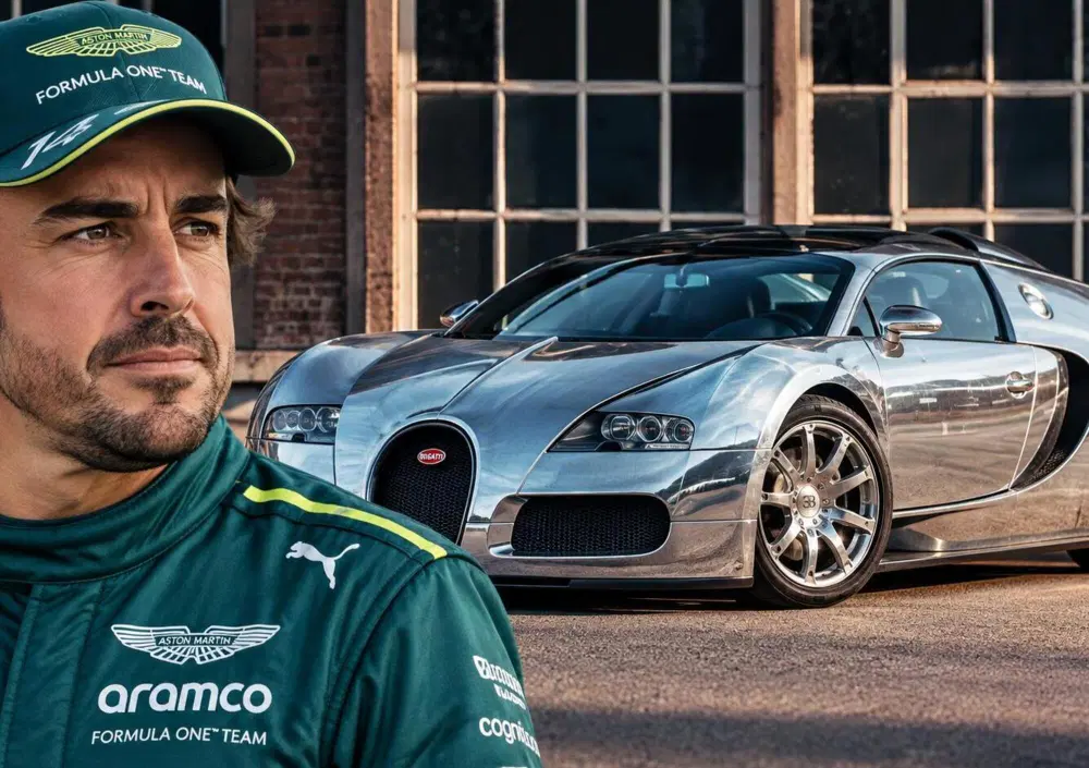 Fernando Alonso e la Bugatti Veyron in alluminio a vista: solo la carrozzeria è costata più dell'auto