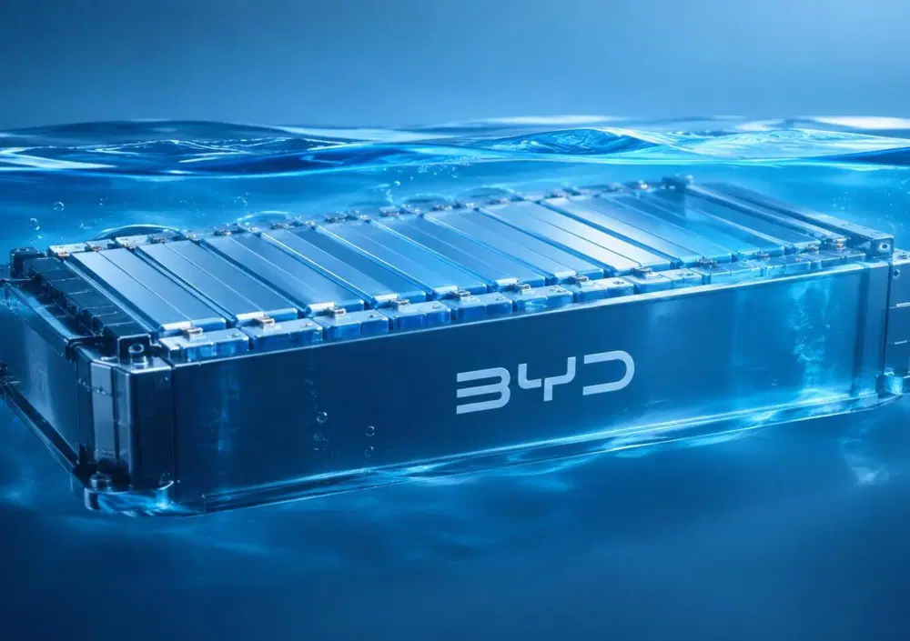 BYD immerge le celle della batteria nel liquido: il brevetto che ripensa il raffreddamento