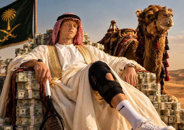 Che cu*o Sinner! &Egrave; fermo da Wimbledon per infortunio ma &ldquo;guarisce&rdquo; giusto per i 6 milioni del Six Kings Slam in Arabia Saudita